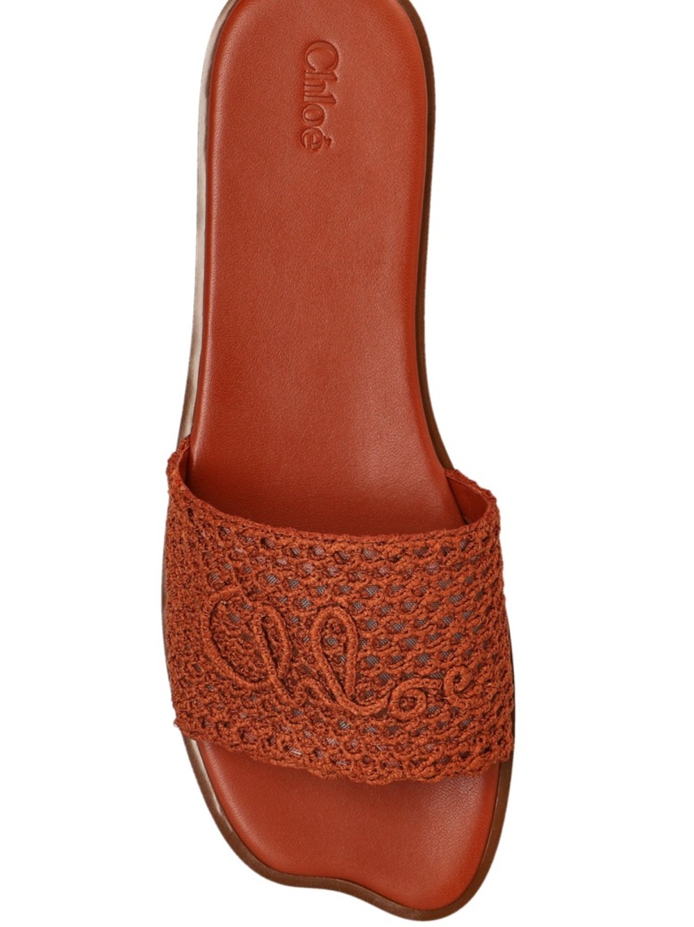 Chloe Woven Soleil Sandal in Brown/Rust Orange-39